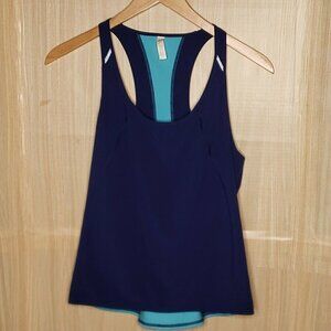 Lucy Womens Blue Athletic High Low Tank Top Medium